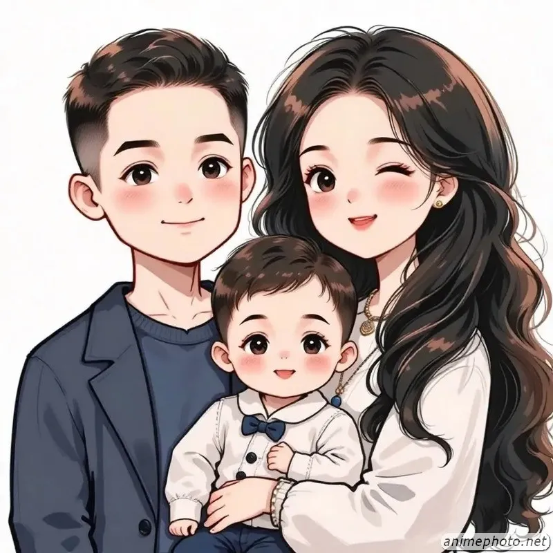 ảnh gia đình chibi 6