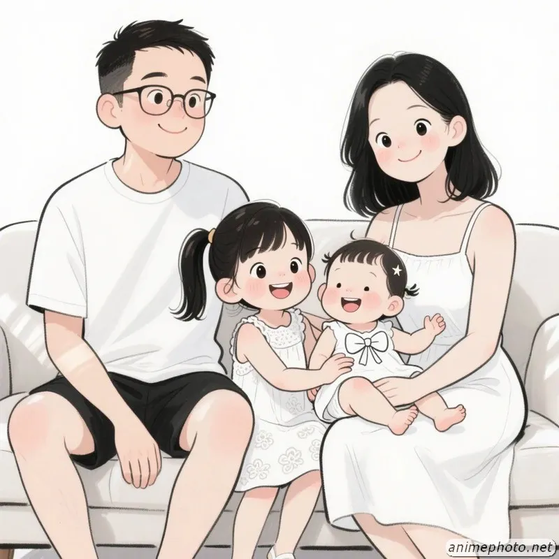 ảnh gia đình chibi 9