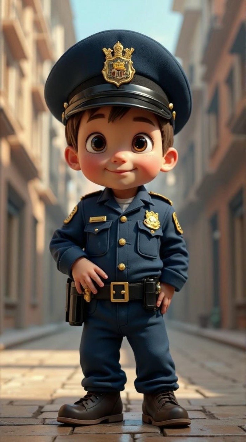 ảnh công an chibi đơn giản