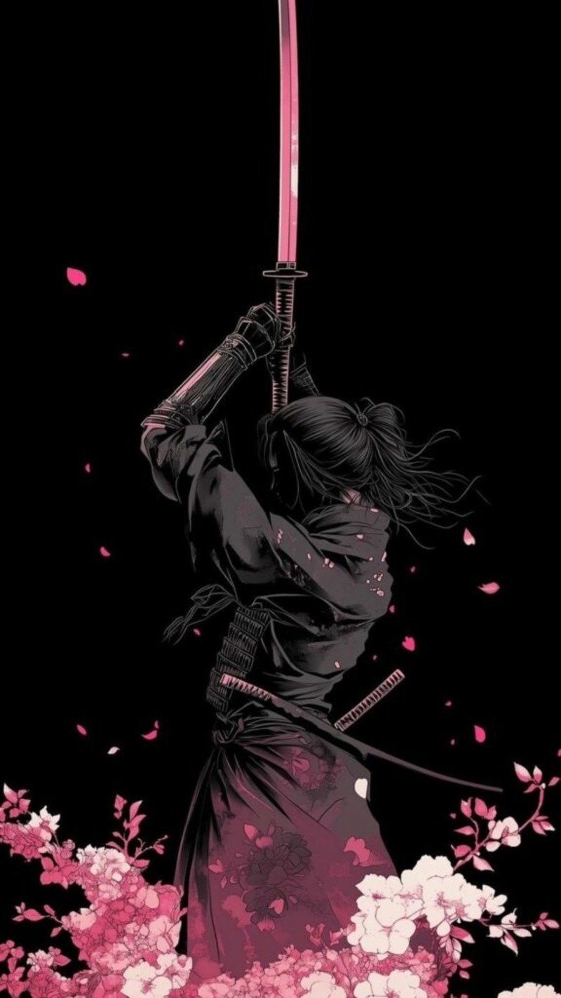 Hình nền anime nữ ngầu cầm kiếm