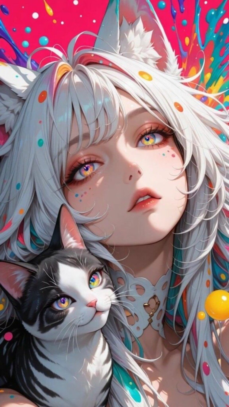 Hình nền anime nữ ngầu tóc trắng