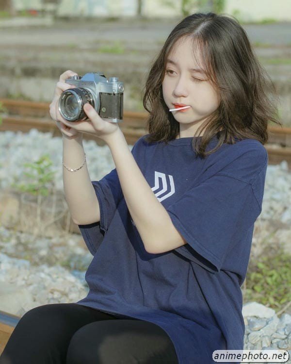 Close-up mặt mộc gái xinh hot girl quyến rũ