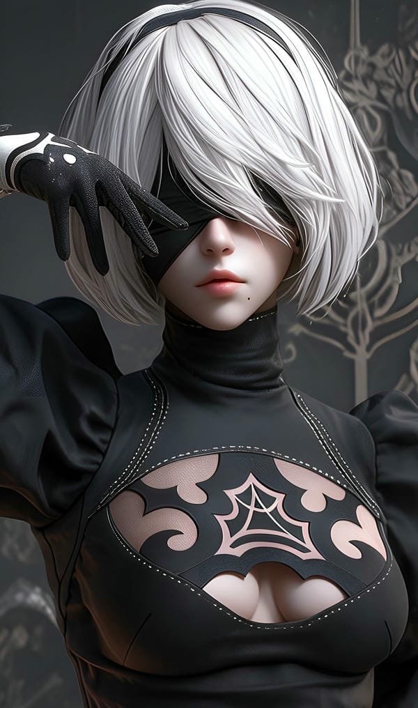 ảnh anime nữ 2B phong cách lạnh lùng cuốn hút