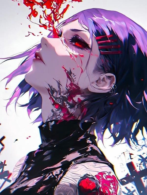 ảnh anime nữ Kamishiro với trang phục cá tính nổi bật