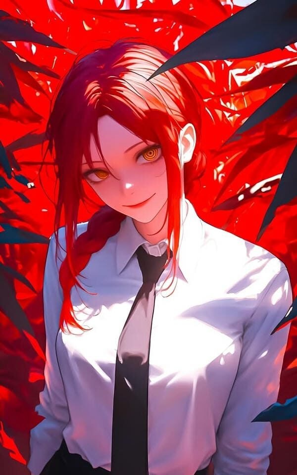 ảnh anime nữ Makima tạo dáng đẹp nổi bật trong Chainsaw Man