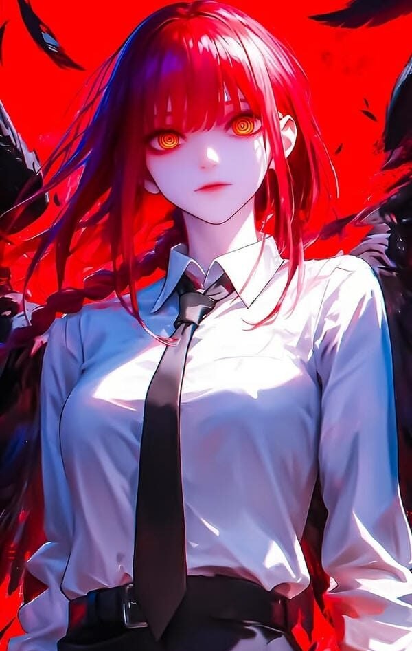 ảnh anime nữ Makima trong trang phục công sở cực chất